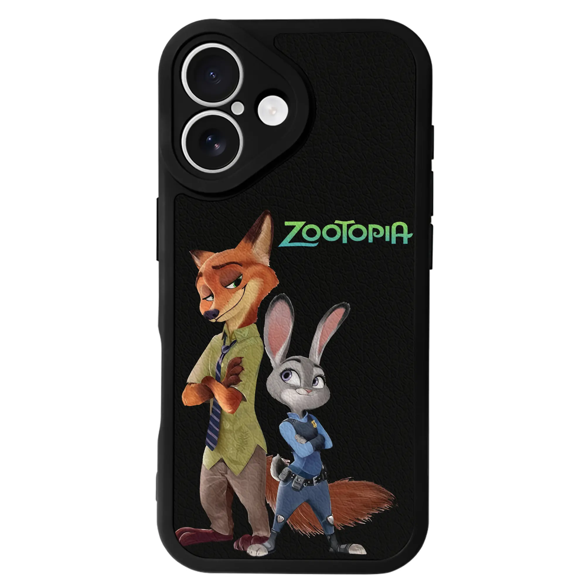 ズートピア グッズ,ニック・ワイルド - IPhone 16シリーズ対応 ・ シリコンスマホケース ・ レザー調 ・ 高精度フィット ・ 耐衝撃 ・ ワイヤレス充電対応 ・ 精密カット